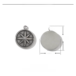 Detailansicht der 12mm Edelstahl-Sternanhänger-Parameter mit genauen Abmessungen
