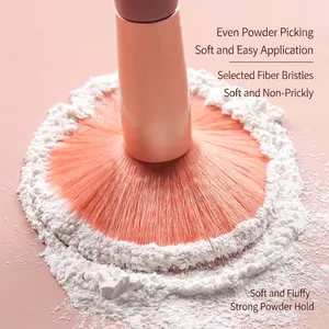 8pcs makeup brush set with orange pink fiber powder brush for elegant beauty application