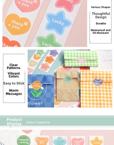 Close-up of waterproof cartoon dog stickers in macaron colors for gift sealing