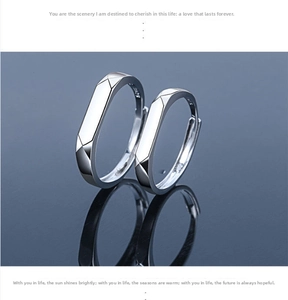 Detailed macro view of S925 sterling silver rings featuring geometric diamond cut surfaces