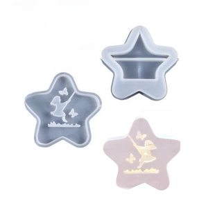 Molde de silicona en forma de estrella con silueta de hada para cajas de resina DIY