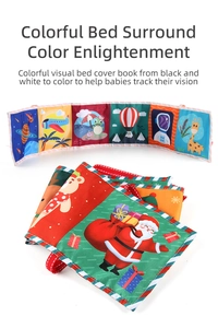 Detail of colorful foldable baby cloth book for sensory training and visual tracking