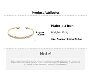 Technical specs of gold wavy metal choker with dimensions and weight of 30.3 grams