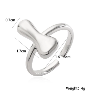 Detailed view of silver liquid lava style open ring with measurements and weight specifications