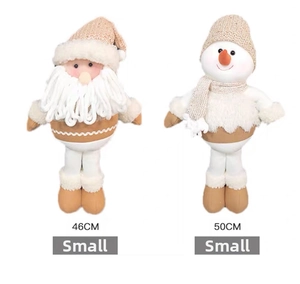 Dettagli delle decorazioni natalizie in peluche di Babbo Natale e Pupazzo di neve 46/50 cm