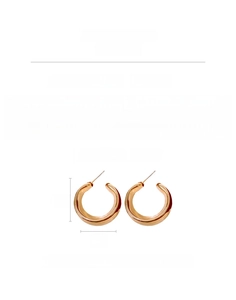 Detailed size chart for minimalist gold acrylic thick hoop earrings with 3cm diameter