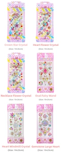 Detailed view of DIY colorful acrylic rhinestone sticker sets for children's crafts