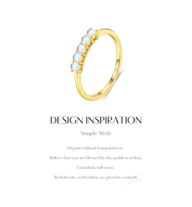 Close-up of S925 sterling silver ring with five opal stones and S925 engraved hallmark