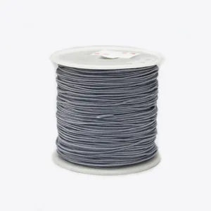 Macro detail of 0.8mm grey jewelry thread roll for handmade braided cord jewelry