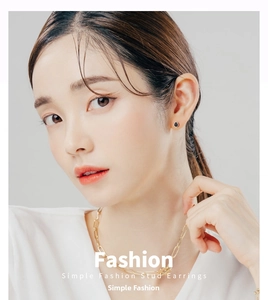 Elegant S999 silver water drop stud earrings shown on model for petite jewelry detail