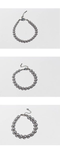 Three sizes of silver grey pearl bracelets with adjustable lobster clasp and chain