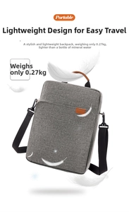 Detailed view of grey lightweight water-resistant Oxford bag weighing only 0.27kg