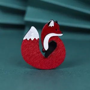 Original Design Acrylic Fox Brooch For Women Kids Animal Shape Painted Badge Lapel Pin Clothing Bag Accessories Jewelry