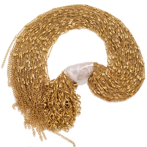 Détail de chaînes en acier inoxydable plaqué or 18 carats avec fermoirs pour bijoux DIY