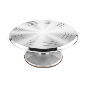 Professional aluminum alloy revolving cake stand with non-slip base for baking
