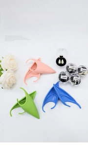 Halloween elf ears and vampire dentures set with various sizes in 11mm to 19mm cases