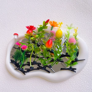 Cute simulated flower and fruit duckbill hair clips with colorful plant decorations