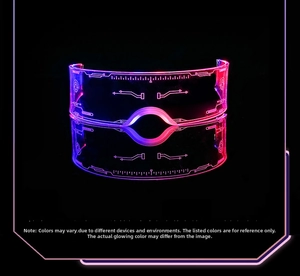 Cyberpunk LED glasses featuring neon pink-purple gradient lenses and circuit patterns