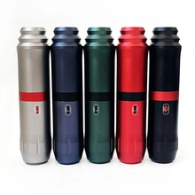 Detailed comparison of tattoo pens in silver, blue, green, red, and black metal finishes