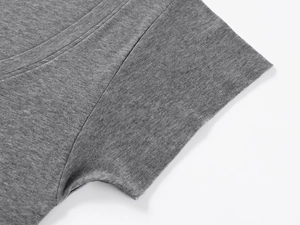 Detailed close-up of premium Tencel wool fabric texture with double-needle stitching