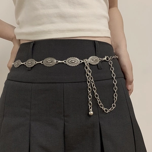 Chaîne De Taille Vintage En Métal Papillon Et Cœur Ovale Ceinture Bijoux En Alliage Pour Femmes Accessoire Mode