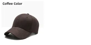 Close-up of brown cotton baseball cap showing SPORT embroidery and textured fabric