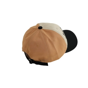 Kids vintage color-block baseball cap in khaki and cream with adjustable metal buckle