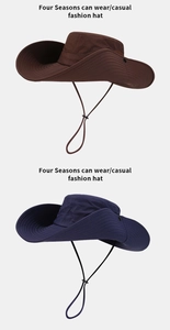 Detail of waterproof quick-dry sun hats with adjustable windproof cord and breathable vents