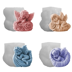 Angel Silicone Mold Wing Rose Shell Design For DIY Scented Candle Gypsum Craft Handmade Soap Aesthetic Decor