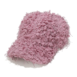 Casquette de baseball en peluche rose avec longues franges pour homme et femme
