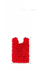 Macro detail of red pineapple bounce shopping bag showing chiffon texture and 19x11cm size
