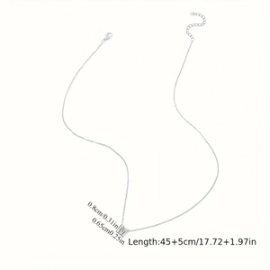 Silver chain necklace with an M-letter pendant featuring a minimalist adjustable design