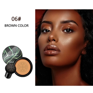 Moisture cushion foundation in shade 06 Brown with mushroom head sponge applicator