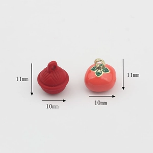 Mini Legierung Persimmon Anhänger und rote Glocken für DIY Schmuck 10mm und 11mm Größe
