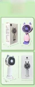 Dimensioni dettagliate dei mini ventilatori portatili con orecchie di cervo e gatto