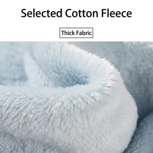 Light blue coral fleece pet bathrobe showcasing soft plush texture and thermal fabric