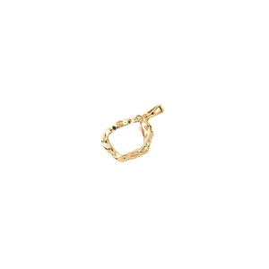 18K gold plated irregular lava texture pendant with micro-inlaid zircon and white shell