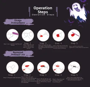 Detailed guide on how to apply and remove Halloween spider web press-on fake nails