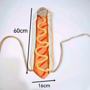 Detailed flat lay of a hot dog costume for 23-inch porch geese, measuring 60cm by 16cm