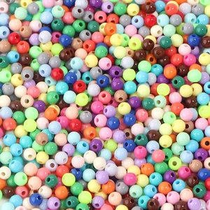 Mélange de perles en acrylique colorées de 4mm pour la création de bijoux DIY