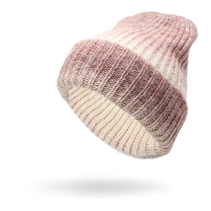 Beanie Hat Gradient Tie-Dye Cotton Rabbit Hair Ribbed Knit Warm Winter Cap For Women Fashionable