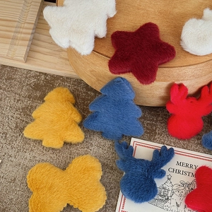 Plush Christmas ornaments set featuring stars, trees, and reindeer for festive DIY crafts