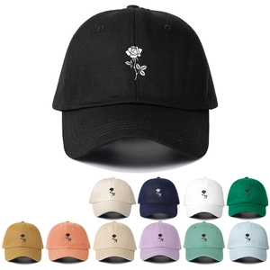 Rose Embroidery Cotton Baseball Cap Sun Protection Adjustable Outdoor Casual Sport Hat For Men Women