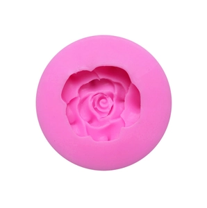 Pink silicone mold featuring 8 detailed rose flower shapes for cake decorating and baking
