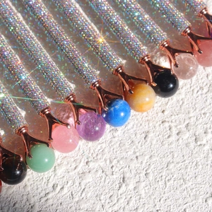 Sparkly crystal ballpoint pens with rhinestones and colorful crystal tops for office