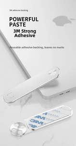 Detail of 3M powerful adhesive on a foldable aluminum laptop side phone mount