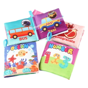 Pädagogisches Baby-Stoffbuch-Set mit Themen wie Zahlen, Früchte und Ozeanwelt