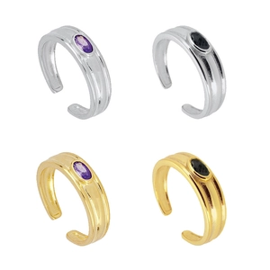Bague En Cuivre Géométrique Rétro Réglable Plaqué Or 18K Huile Goutte À Goutte Pierre Ovale Bijou Unisexe Vintage