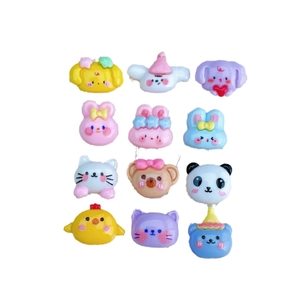 Miniature resin cartoon animal charms for nail art hair clips and phone cases
