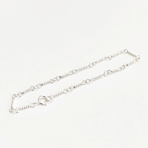 Minimalist S925 sterling silver twisted chain bracelet with polished spring ring clasp